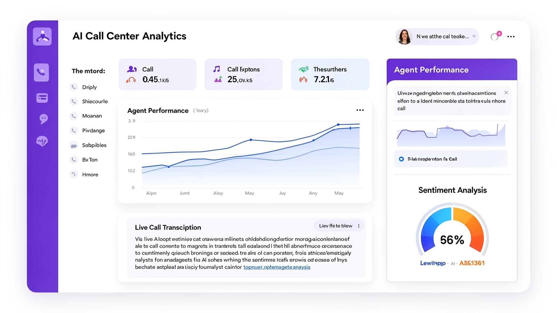 aloo.ai AI Call Center Analytics Dashboard